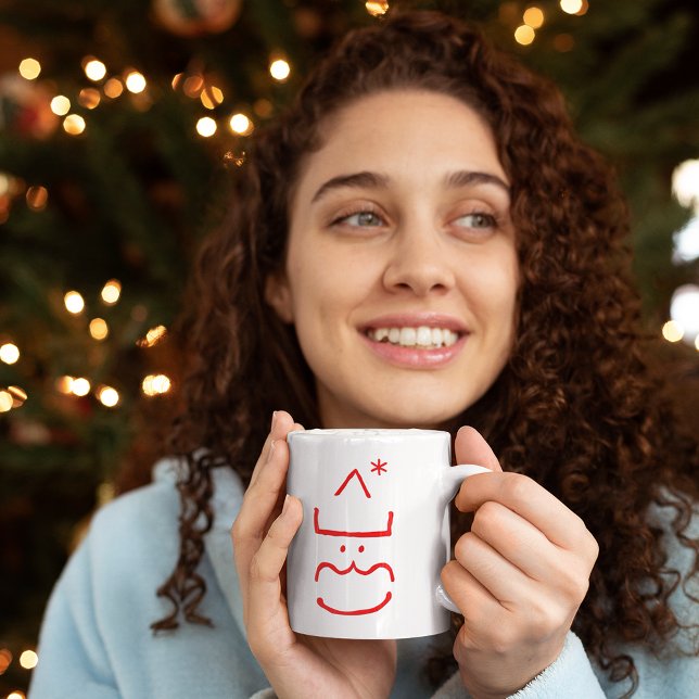 Funny Cute Emoticon Santa Geek Nerd Hot Cocoa Milk Coffee Mug (Funny Cute Emoticon Santa Geek Nerd Hot Cocoa Milk Coffee Mug)