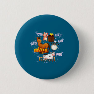 Funny Cute Farm Animals Sounds 6 Cm Round Badge