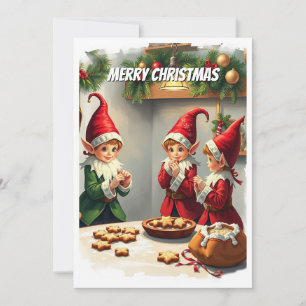Funny Cute Festive Whimsical Christmas Gnomes Holiday Card