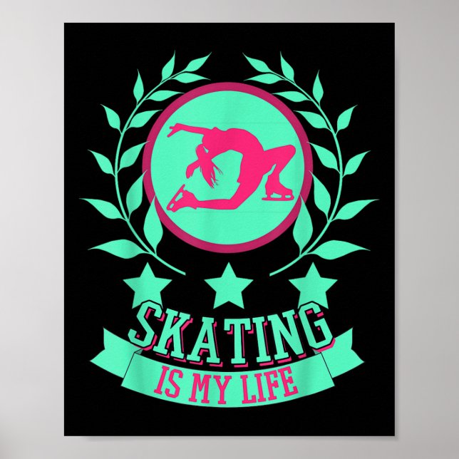 Funny Cute Figure Skater For Ice Skating Srt Gift  Poster (Front)