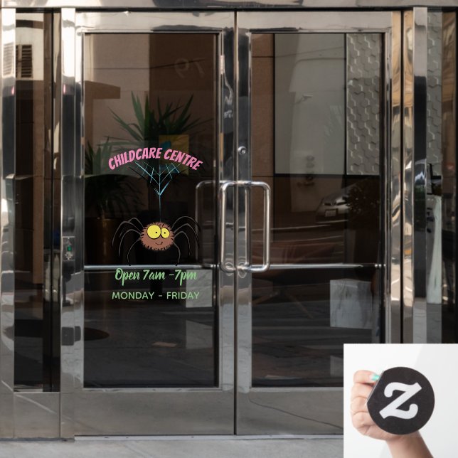 Funny cute fluffy spider cartoon (Office Door)