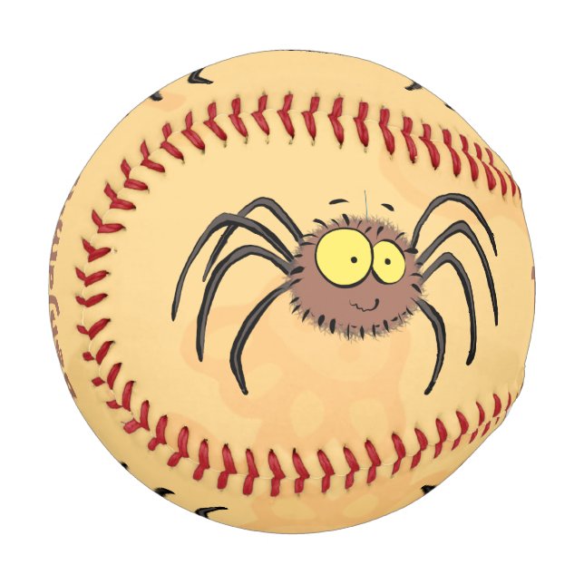 Funny cute fluffy spider cartoon baseball (Front Left)