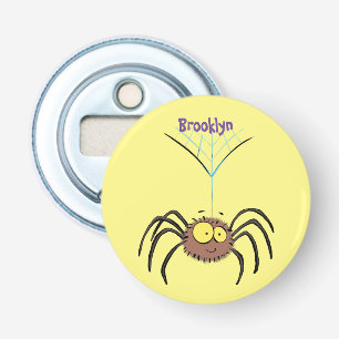 Funny cute fluffy spider cartoon bottle opener