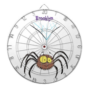 Funny cute fluffy spider cartoon dartboard