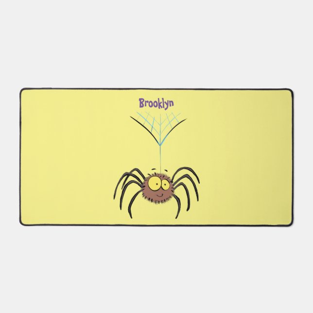 Funny cute fluffy spider cartoon desk mat (Front)