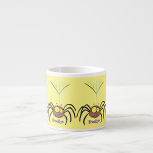 Funny cute fluffy spider cartoon espresso cup