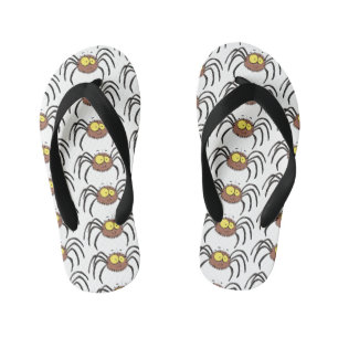 Funny cute fluffy spider cartoon kid's thongs