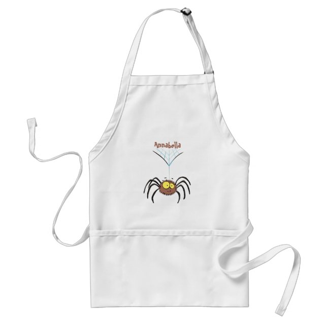 Funny cute fluffy spider cartoon standard apron (Front)