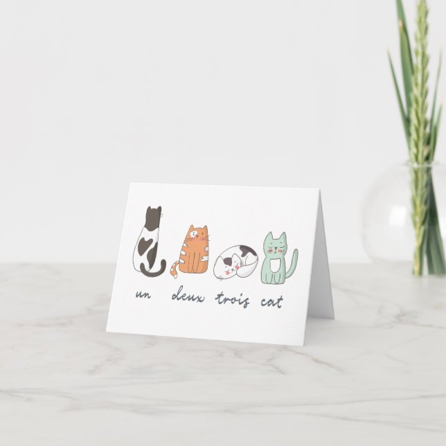 Funny Cute French Cat Card (Front)