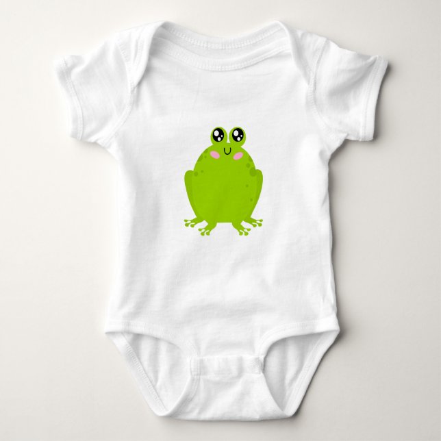 Funny Cute Frog Baby Bodysuit (Front)