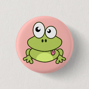 Funny cute frog cartoon 3 cm round badge