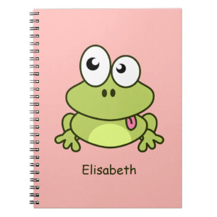 Funny cute frog cartoon kids notebook