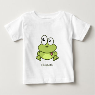 Funny cute frog cartoon name baby shirt