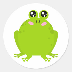 Funny Cute Frog Classic Round Sticker