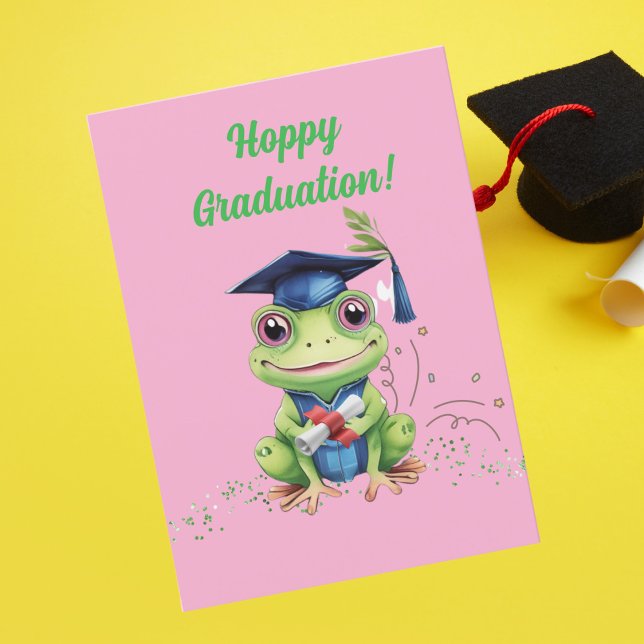 Funny Cute Frog Graduation Greeting Card (Creator Uploaded)