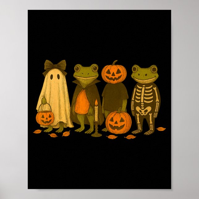 Funny Cute Frog Halloween Costumes  Poster (Front)