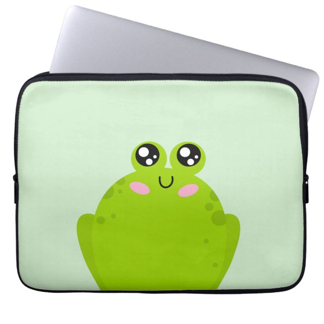Funny Cute Frog Laptop Sleeve (Front)