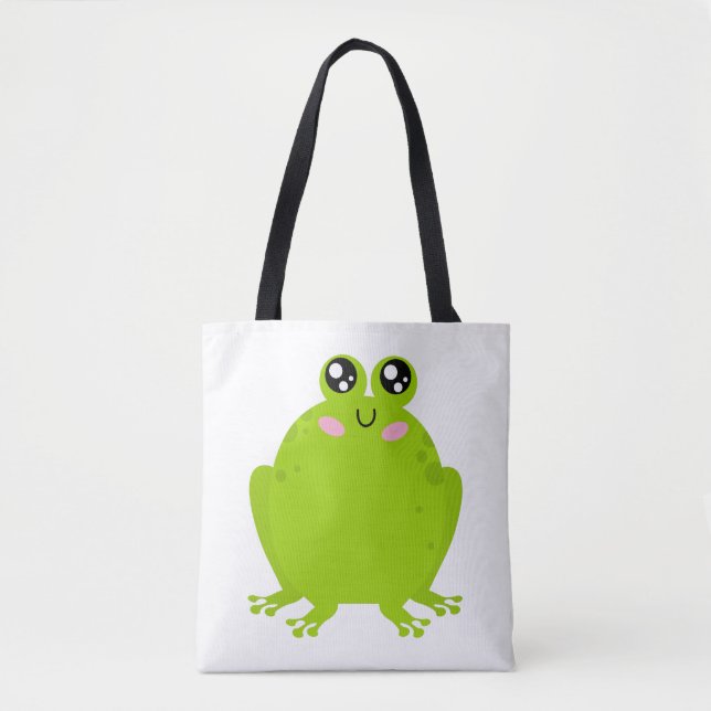 Funny Cute Frog Tote Bag (Front)