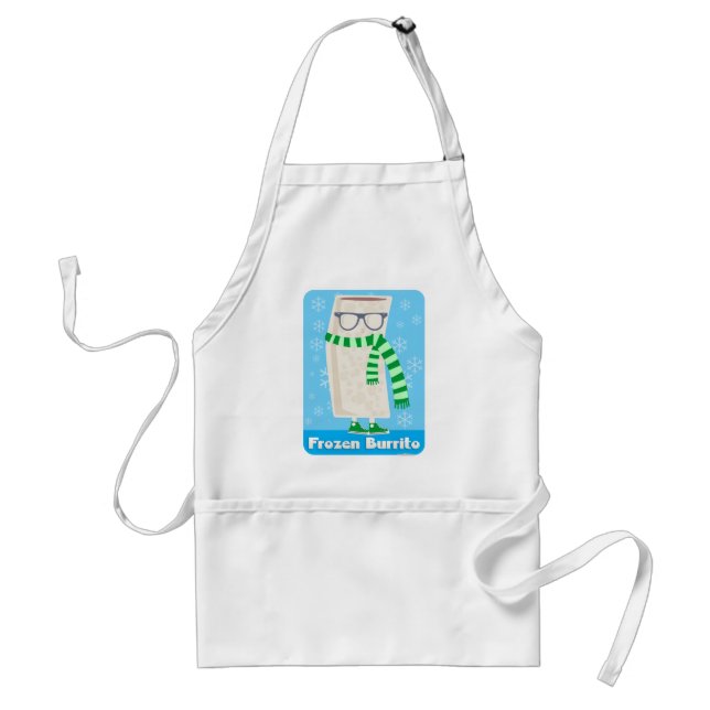 Funny Cute Frozen Burrito Cartoon Character Standard Apron (Front)