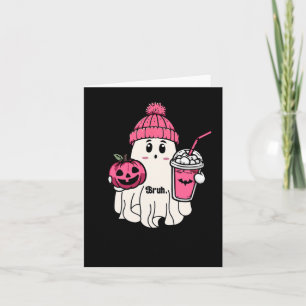 Funny Cute Ghost Bruh I Mean Boo Halloween Card