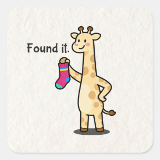 Funny Cute Giraffe Aesthetic Square Sticker