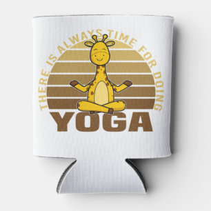 Funny cute giraffe doing yoga. funny yoga poses can cooler
