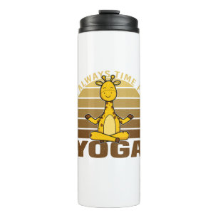Funny cute giraffe doing yoga. funny yoga poses thermal tumbler