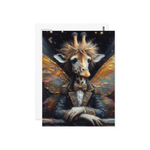 Funny Cute Giraffe Fairy Postcard
