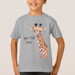 Funny Cute Giraffe Personalised  T-Shirt<br><div class="desc">Cute baby giraffe personalised t shirt. Original artwork by Komila Y.</div>