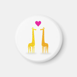 Funny _ Cute Giraffes Couple in Love (Heart) Magnet