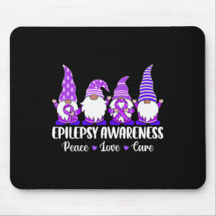 Funny cute Gnomes Peace hope love epilepsy Awarene Mouse Pad