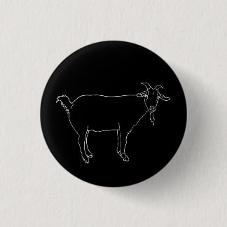 Funny Cute Goat Drawing Simple Quirky Animal Art 3 Cm Round Badge