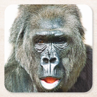 FUNNY CUTE GORILLA SQUARE PAPER COASTER