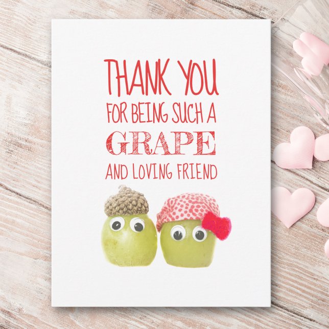 Funny cute grape friend Valentine's Day Postcard (Creator Uploaded)