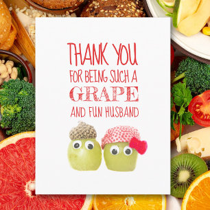 Funny cute grape husband Valentine's Day Postcard
