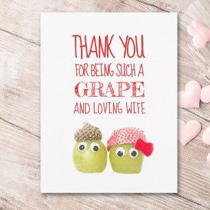 Funny cute grape wife Valentine's Day Postcard
