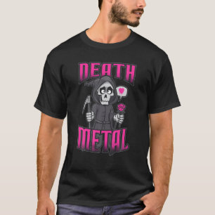Funny Cute Grim Reaper Love Death Metal Halloween T-Shirt