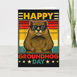 Funny Cute Ground Hog Animal Lovers Happy Groundho Card