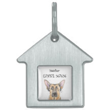 Funny cute GSD German Shepherd Dog Watercolor