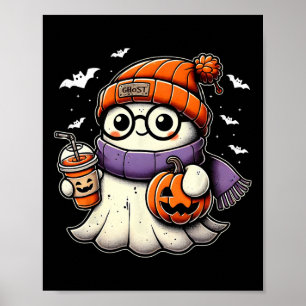 Funny Cute Halloween Ghost Pumpkin Ghost Halloween Poster