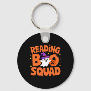 Funny Cute Halloween Reading Boo Squad Costume Key Ring