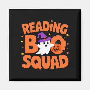 Funny Cute Halloween Reading Boo Squad Costume Magnet