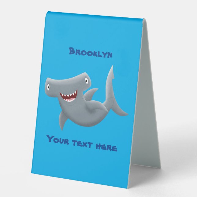 Funny cute Hammerhead shark cartoon (Front)