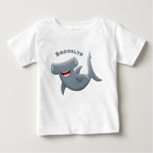Funny cute Hammerhead shark cartoon  Baby T-Shirt