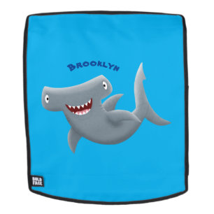 Funny cute Hammerhead shark cartoon Backpack