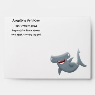 Funny cute Hammerhead shark cartoon Envelope