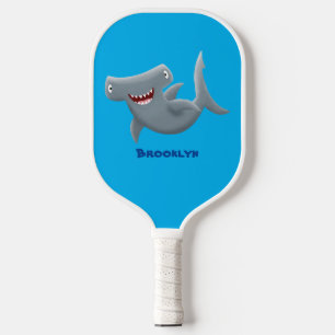 Funny cute Hammerhead shark cartoon  Pickleball Paddle