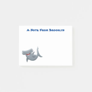 Funny cute Hammerhead shark cartoon Post-it Notes