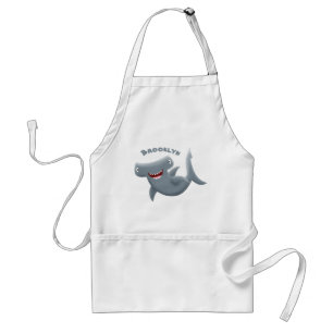 Funny cute Hammerhead shark cartoon Standard Apron