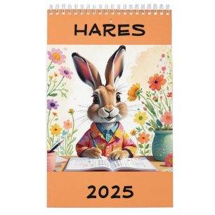 Funny, Cute Hares 2025 Calendar